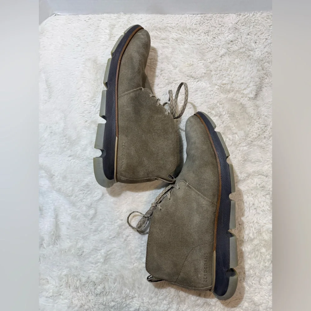 Cole Haan size 8 ZEROGRAND waterproof suede Chukka boots in stone gray